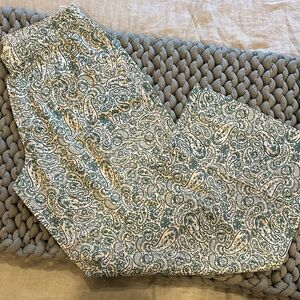 Vanessa Bruno Green Paisley Wide-Leg Pants